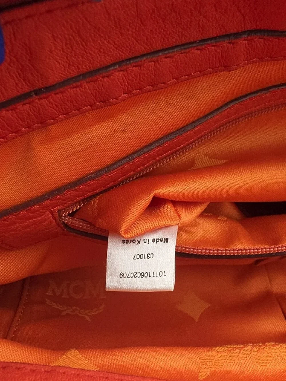 MCM Bright Orange Visetos Embossed Top Double Handles Large Satchel Bag (EUC)🧡✨